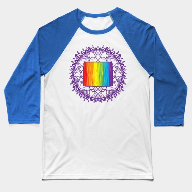 Wyoming Mandala Pride Baseball T-Shirt by Manfish Inc.